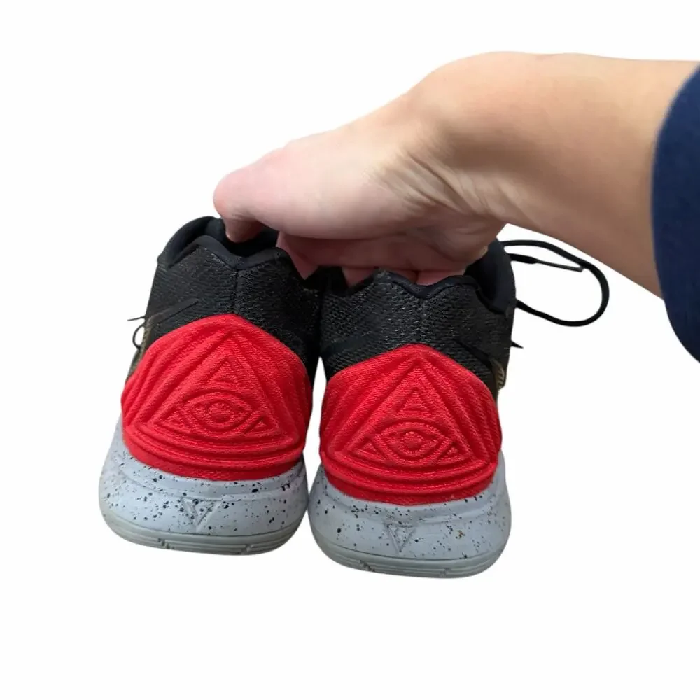 Nike Kyrie 5 Bred Black University Red Sneakers Sz 7Y